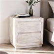 Pemberly Row 2-Drawer Solid Mango Wood Nightstand in Brushed Ivory
