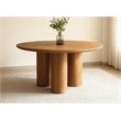 Pemberly Row Solid Mango Wood Round Dining Table in Spice Tan
