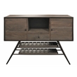 Pemberly Row Contemporary Solid Mango Wood Wine Buffet in Weathered Gray