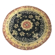 Pemberly Row 8x8 Round Hand-Tufted Wool Traditional Area Rug in Black