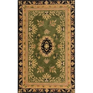 Pemberly Row 2x3 Hand-Tufted Wool Rug with Floral Accents in Green