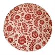 Pemberly Row 8x8 Round Hand-Tufted Wool Rug with Red Floral on Ivory