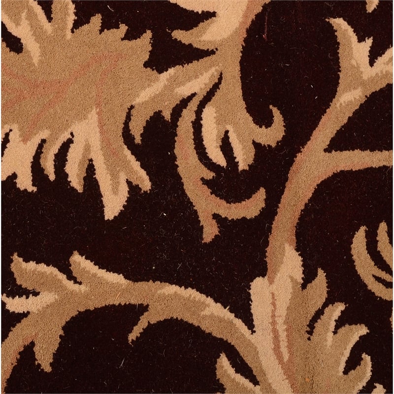 Pemberly Row 8x11 Hand-Tufted Wool Rug with Floral Pattern in Deep Red