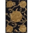 Pemberly Row 2x3 Hand-Tufted Wool Rug with Golden Accents in Black