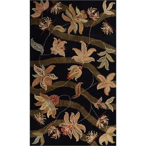 Pemberly Row 2x3 Hand-Tufted Wool Rug with Hand-Tufted Florals in Black