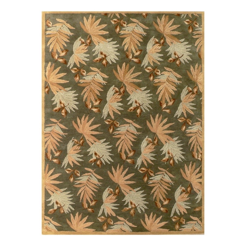 Pemberly Row 3.6x5.6 Hand-Knotted New Zealand Wool Area Rug in Green