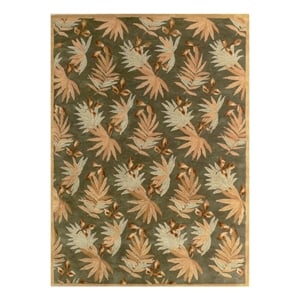 Pemberly Row 8x11 Hand-Knotted New Zealand Wool Area Rug in Green