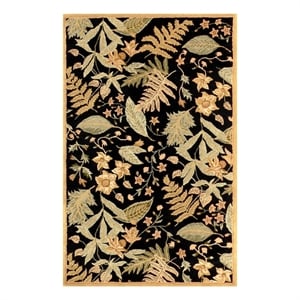Pemberly Row 5x8 Hand-Knotted New Zealand Wool Area Rug in Black