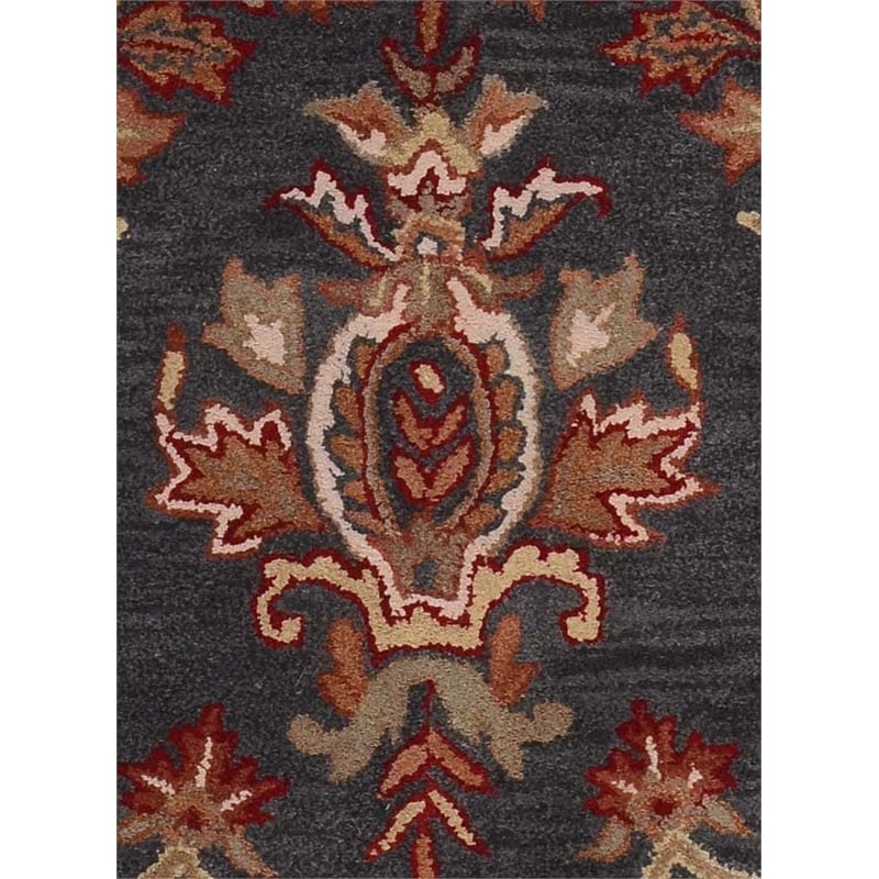 Pemberly Row 5x8 Hand-Tufted NZ Blended Wool Regal Area Rug in Charcoal