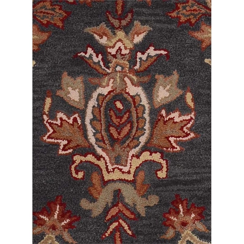 Pemberly Row 8x11 Hand-Tufted NZ Blended Wool Regal Area Rug in Charcoal