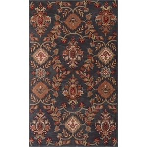 Pemberly Row 8x11 Hand-Tufted NZ Blended Wool Regal Area Rug in Charcoal