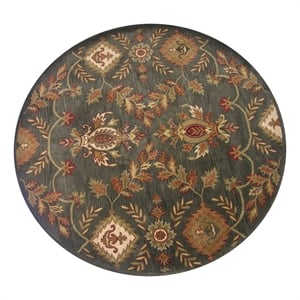 Pemberly Row 6x6 Round Hand-Tufted NZ Blended Wool Area Rug in Charcoal