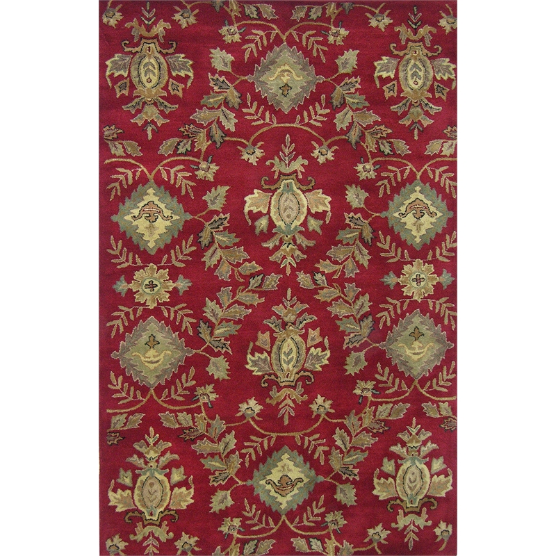 Pemberly Row 8x11 Hand-Tufted NZ Blended Wool Regal Area Rug in Red