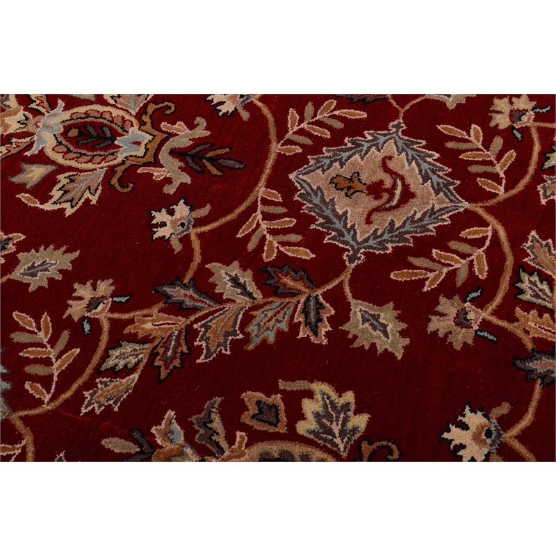 Pemberly Row 8x11 Hand-Tufted NZ Blended Wool Regal Area Rug in Rust Red
