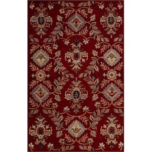 Pemberly Row 8x11 Hand-Tufted NZ Blended Wool Regal Area Rug in Rust Red
