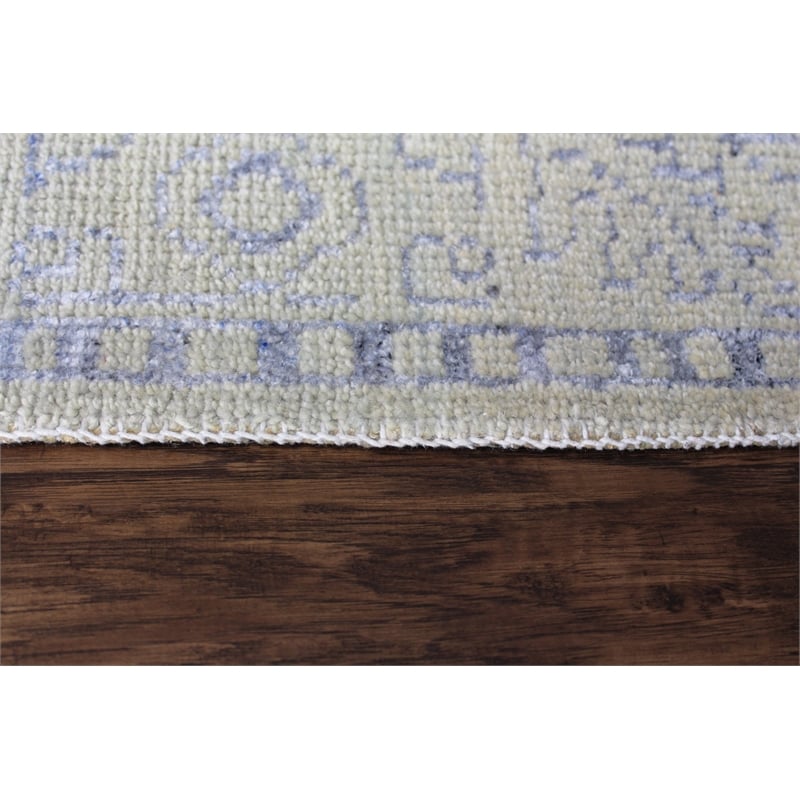 Pemberly Row 10x14 Hand-Knotted NZ Wool & Viscose Rug in Silver