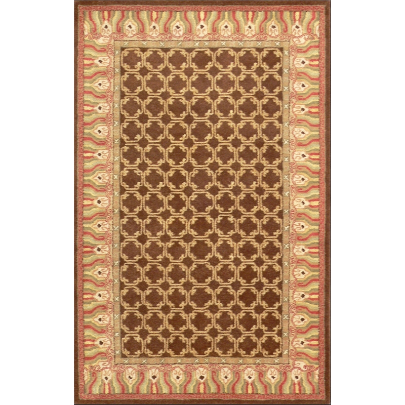 Pemberly Row 5x8 Hand-Knotted New Zealand Wool Area Rug in Brown