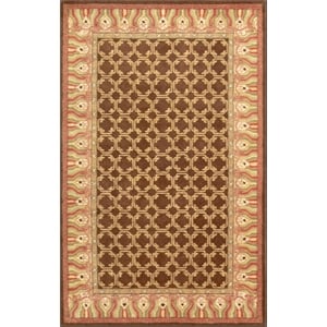 Pemberly Row 5x8 Hand-Knotted New Zealand Wool Area Rug in Brown