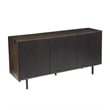 Pemberly Row 64 Inch TV Stand Console with 3-Door Cabinet in Brown and Black