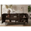 Pemberly Row 64 Inch TV Stand Console with 3-Door Cabinet in Brown and Black