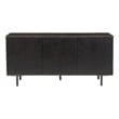 Pemberly Row 64 Inch TV Stand Console with 3-Door Cabinet in Brown and Black