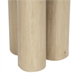 Pemberly Row 17.7 Inch Round Side Table with 3 Pillar Legs in Brown Mango Wood