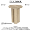 Pemberly Row 17.7 Inch Round Side Table with 3 Pillar Legs in Brown Mango Wood