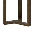 Pemberly Row 20 Inch Round Side End Table with White Marble Top in Brown