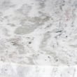 Pemberly Row 20 Inch Round Side End Table with White Marble Top in Brown