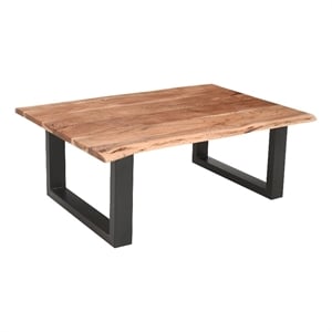 Pemberly Row 45 Inch Acacia Rectangular Coffee Table with Live Edge