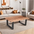 Pemberly Row 45 Inch Acacia Rectangular Coffee Table with Live Edge