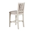 Pemberly Row 60 Inch 5 Piece Counter Height Table Set in White and Brown