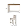 Pemberly Row 60 Inch 5 Piece Counter Height Table Set in White and Brown
