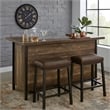 Pemberly Row 71 Inch Rectangular Home Bar Serving Unit with Storage in Brown
