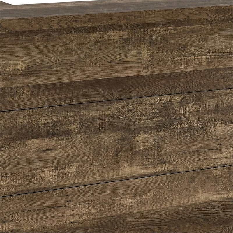 Pemberly Row 71 Inch Rectangular Home Bar Serving Unit with Storage in Brown