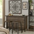 Pemberly Row 71 Inch Rectangular Home Bar Serving Unit with Storage in Brown