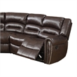 Pemberly Row Bonded Leather 3 Piece Reclining Sectional with Console in Brown