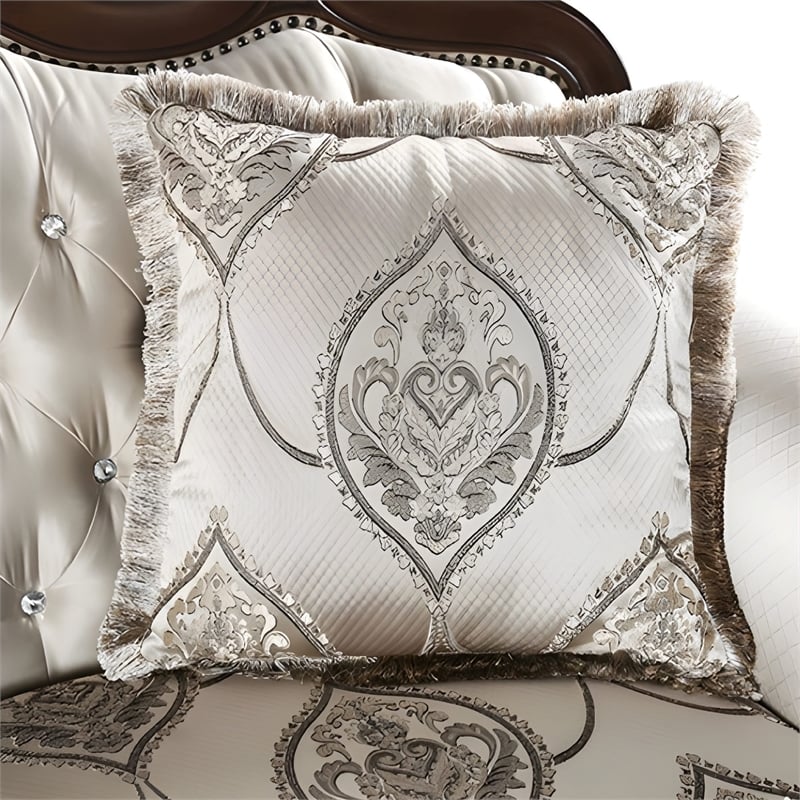 Pemberly Row 70 Inch Tufted Loveseat with Rolled Arms in Cherry Brown