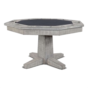 Pemberly Row 53 Inch Game Table with Reversible Dining Top in Gray