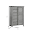 Pemberly Row Wardrobe Chest with 8 Drawers and Side Cabinet in Antique Gray