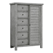 Pemberly Row Wardrobe Chest with 8 Drawers and Side Cabinet in Antique Gray