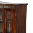 Pemberly Row Bookcase Cabinet with 4 Beehive Glass Doors in Dark Brown
