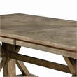 Pemberly Row Wooden Dining Table with Trestle Base and Expandable Leaf in Brown