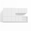 Pemberly Row 8-Pc 12 ft. Mudroom Entryway Storage Set w/ Triple Lockers in White