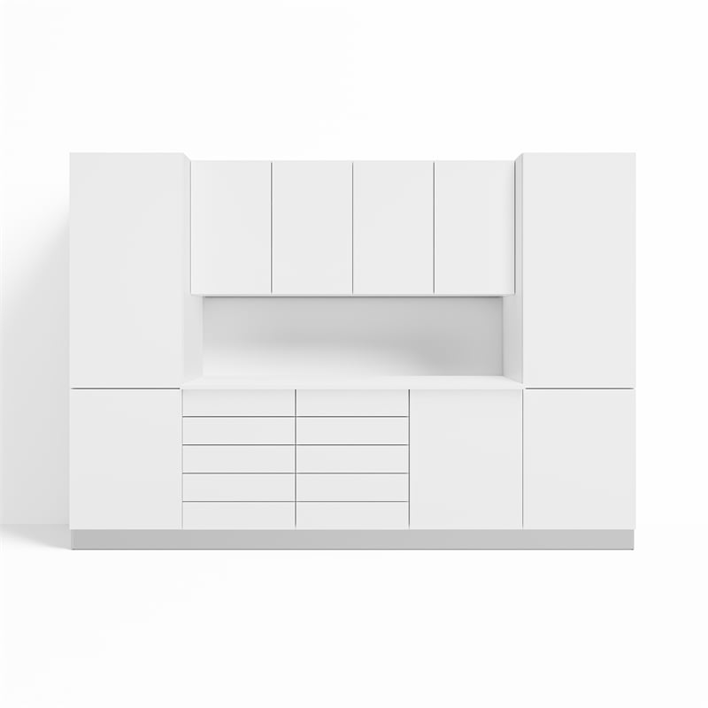 Pemberly Row 8-Piece 10 ft. Pro Workshop Storage Set in White