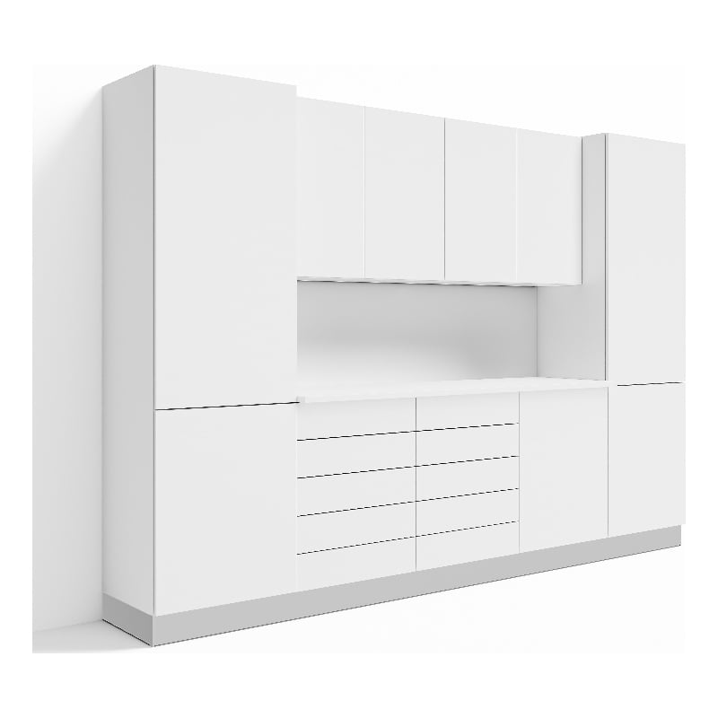 Pemberly Row 8-Piece 10 ft. Pro Workshop Storage Set in White