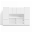 Pemberly Row 7Pc 10 ft. Home Gym Storage Wall Set w/ Dual Drawer Lockers - White