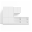 Pemberly Row 6-Piece 10 ft. Mudroom Storage Set w/Dual Lockers in White