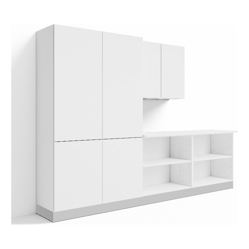 Pemberly Row 6-Piece 10 ft. Mudroom Storage Set w/Dual Lockers in White