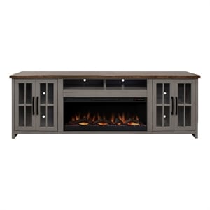 Pemberly Row 97&quot Fireplace TV Stand in Sandstone and Whiskey Finish